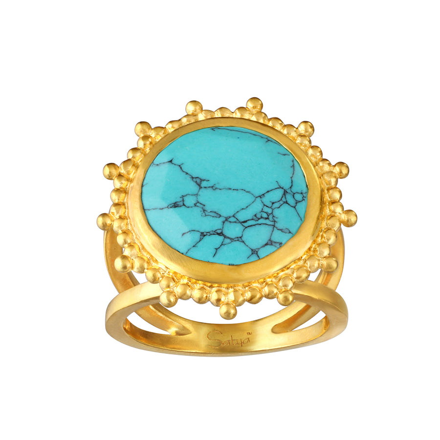 Nurture Your Voice Turquoise Gold Ring
