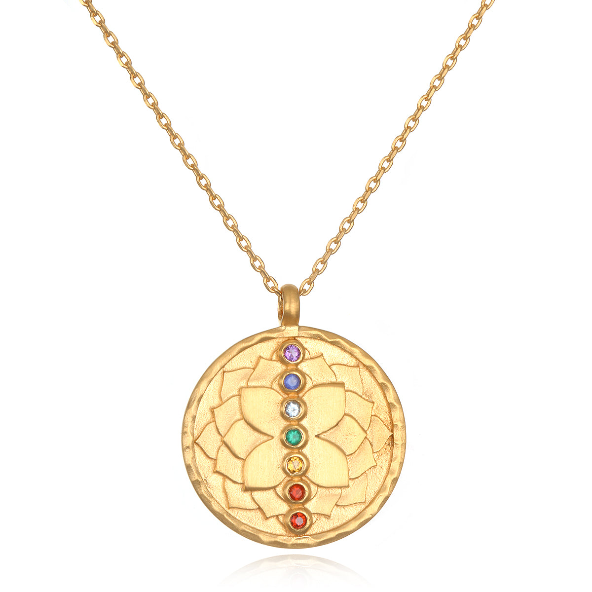 Rain 7 Chakra Heart Gold Chain Necklace