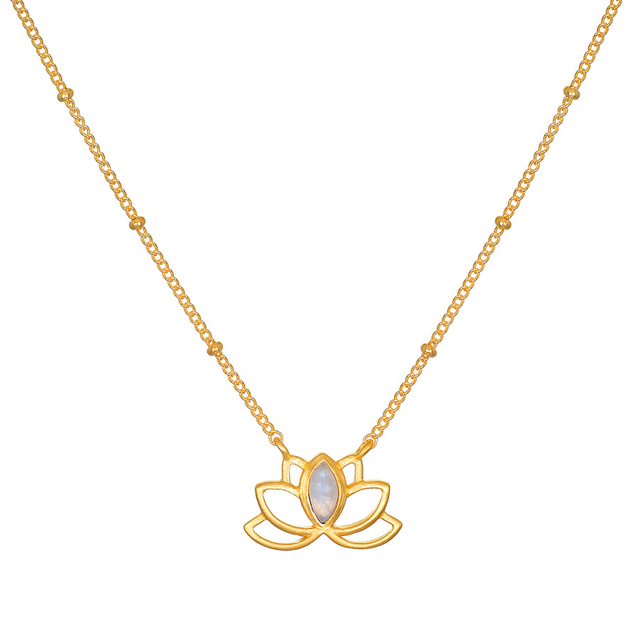 Cultivate Intuition Lotus Moonstone Necklace