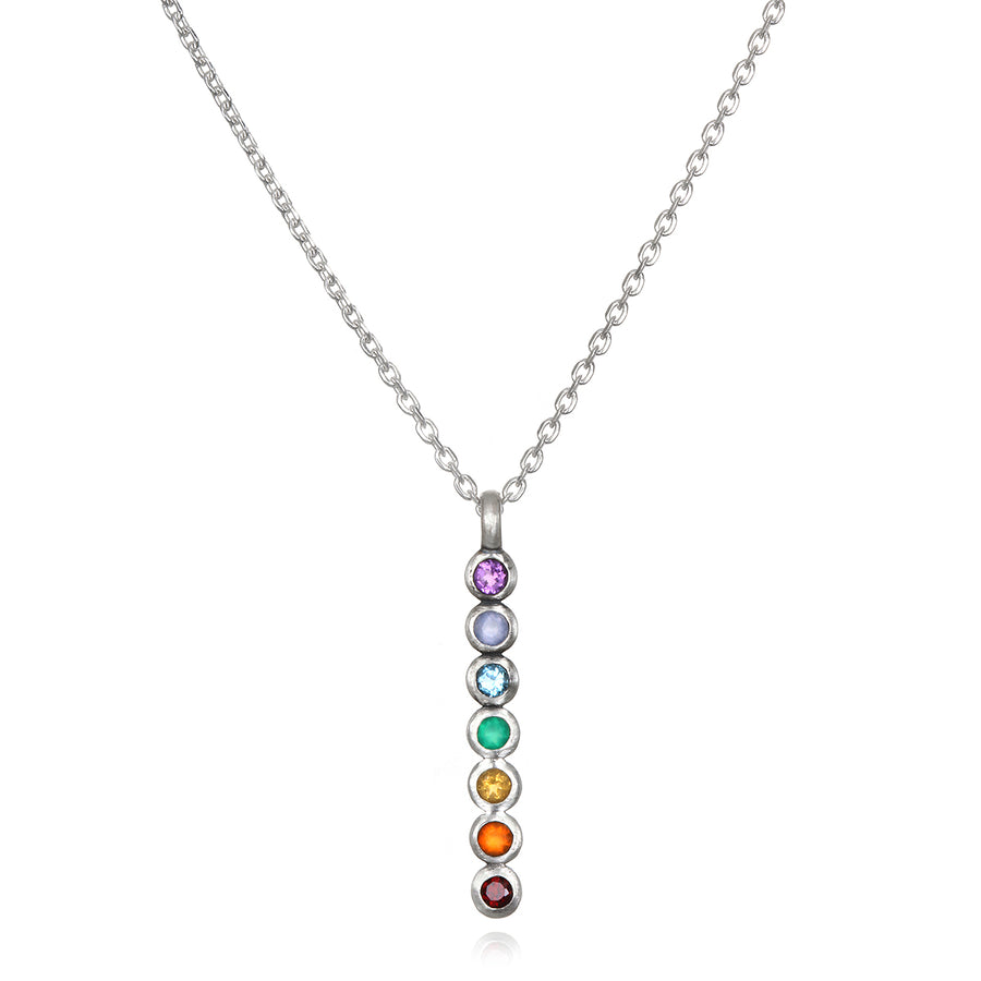 Divine Alignment Silver Chakra Necklace - Satya Jewelry