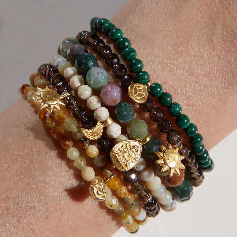 Ganesha Hindu God, Seeking Harmony Jade Gemstone Bracelet