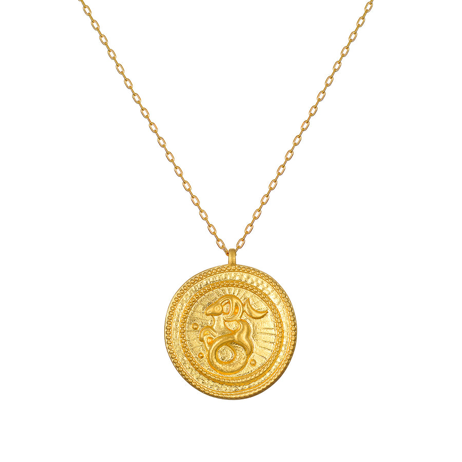 Capricorn Gold Zodiac Coin Necklace