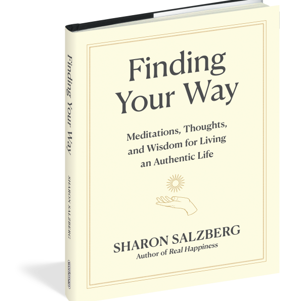 A beautifully illustrated cover of 'Finding Your Way' by Sharon Salzberg, featuring serene imagery symbolizing spiritual growth. This book, enriched with meditations and insights for living authentically, serves as a talisman for mindfulness. Perfect for those embracing meditation, yoga, and the meaningful pursuit of inner peace and protection through spiritual practices like using malas and zodiac symbols.