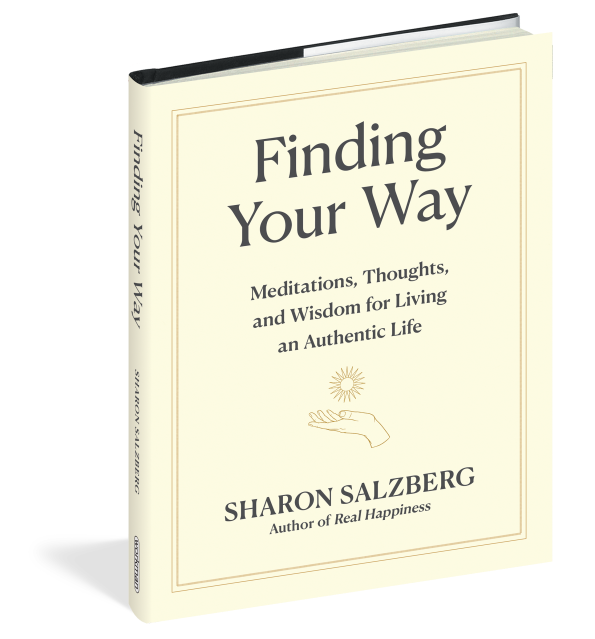 A beautifully illustrated cover of 'Finding Your Way' by Sharon Salzberg, featuring serene imagery symbolizing spiritual growth. This book, enriched with meditations and insights for living authentically, serves as a talisman for mindfulness. Perfect for those embracing meditation, yoga, and the meaningful pursuit of inner peace and protection through spiritual practices like using malas and zodiac symbols.