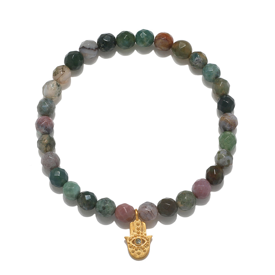Creative Vision Hamsa Fancy Jasper Gemstone Bracelet