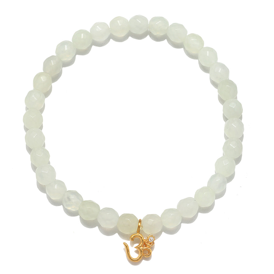 Universal Peace Om New Jade Gemstone Bracelet