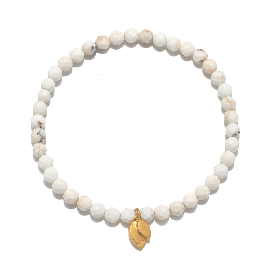 Insightful Journey Lotus White Turquoise Gemstone Bracelet
