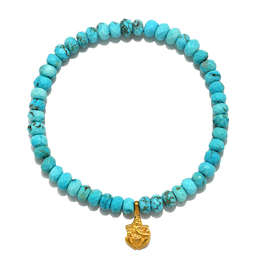 Speak Your Truth Ganesha Turquoise Gemstone Bracelet