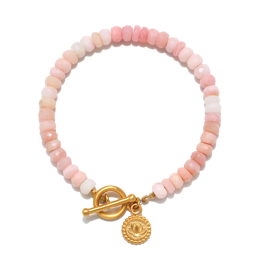 Healing Beginnings Lotus Pink Opal Toggle Bracelet