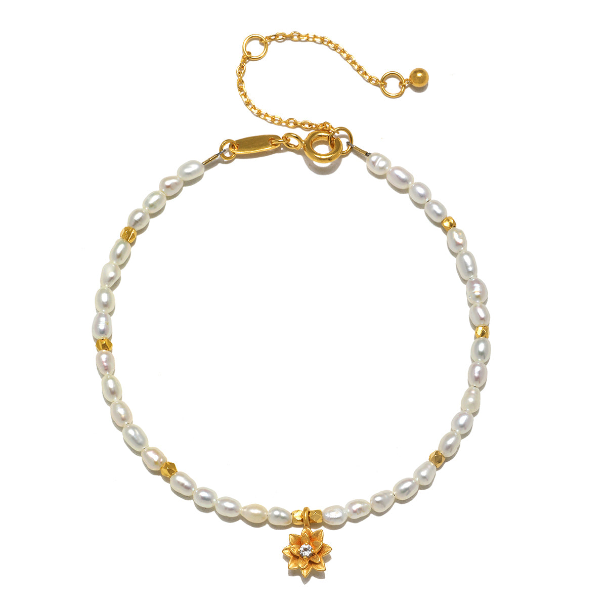 Beautiful Pearl Lotus June Birthstone Bracelet showcasing a lotus flower pendant, symbolizing new beginnings. This spiritual jewelry represents harmony and protection, ideal for meditation and manifestation. Perfect for zodiac enthusiasts and yoga lovers, this meaningful piece embodies love and tranquility.