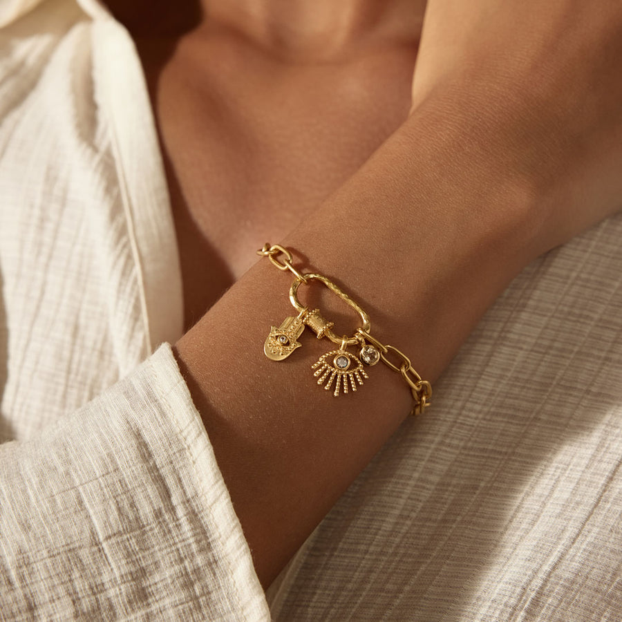 New Beginnings Lotus Charm Holder Bracelet