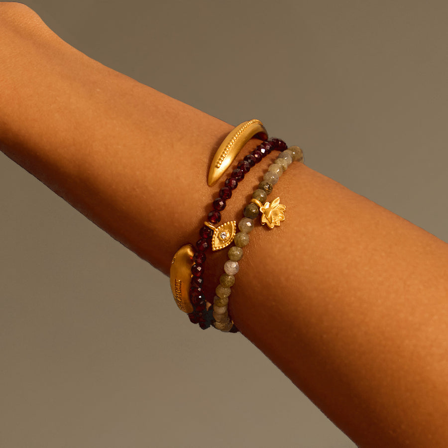 Loving Protection Garnet Evil Eye Bracelet