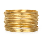 A collection of Gold Melody Bracelets Bangles showcasing intricate designs, ideal for adding a protective and sacred touch to your spiritual jewelry collection, perfect for zodiac enthusiasts and mantra meditation.