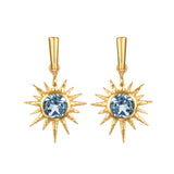 North Star Blue Topaz Starburst Earrings
