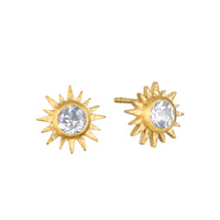 Light Seeker White Topaz Starburst Stud Earrings