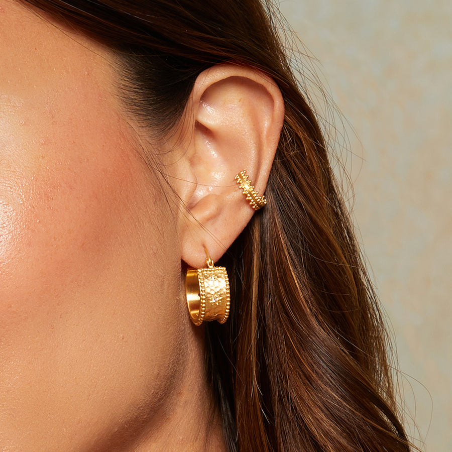 White topaz sales hoop earrings