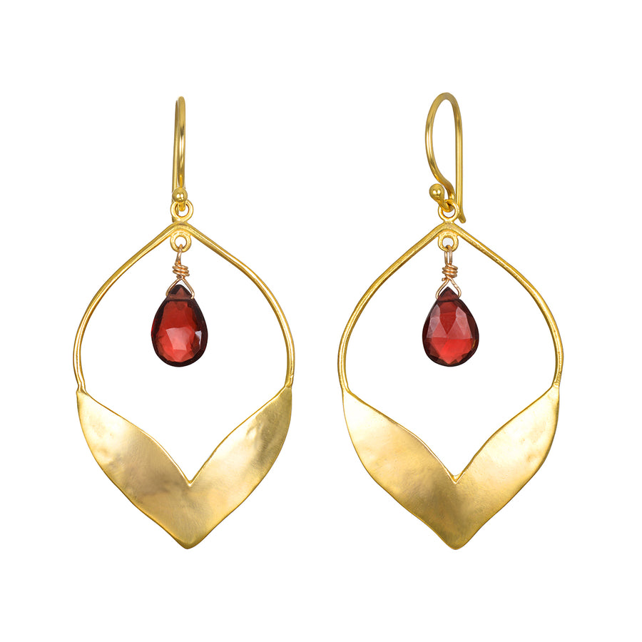 Infinite Possibilities Garnet Lotus Earrings