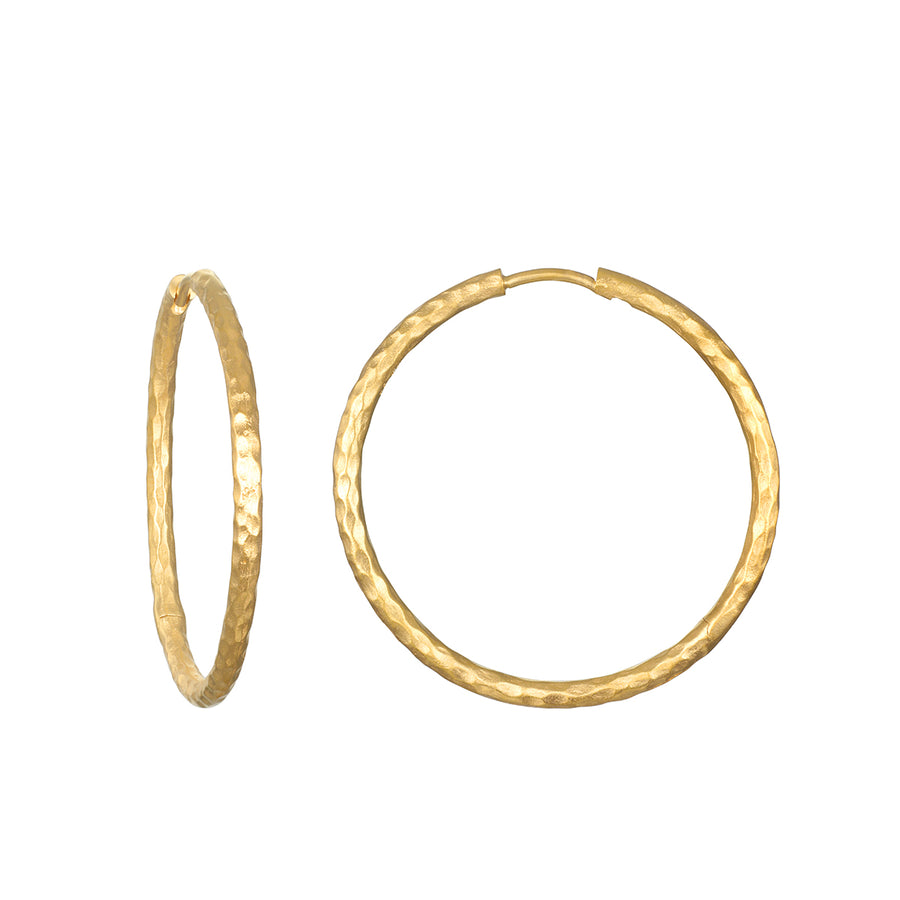 Textured Gold Large Hoop Earrings