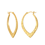 In Transformation Hoop Earrings made of hammered 18kt gold plated brass in a unique petal shape. These spiritual jewelry pieces symbolize the lotus flower, representing new beginnings and transformation, ideal for meditation and manifestation. Perfect for personal meaning and enhancing your yoga practice.