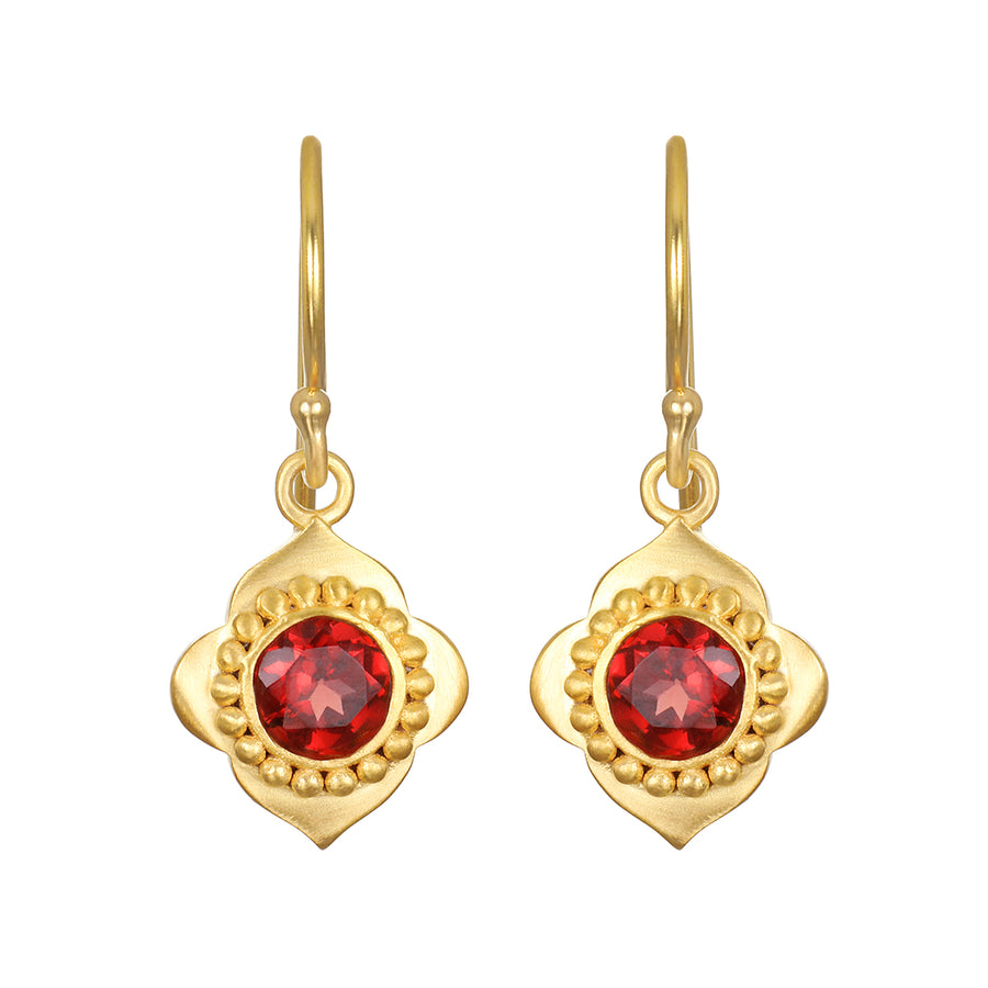 Strong Heart Garnet Drop Earrings - Main Image