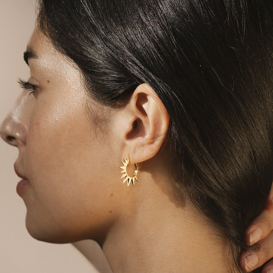 Incandescent Glow Starburst Hoop Earrings