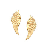 Guided Journey Angel Wing Stud Earrings, beautifully crafted in 18k gold plate over brass, symbolize spiritual guidance and protection. These meaningful pieces of spiritual jewelry are perfect for meditation, serve as a talisman, and resonate with energies of the sun and moon. Ideal for yoga enthusiasts and those on a journey of manifestation.