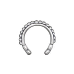 Vital Energy Silver Ear Cuff showcasing a delicate design with beading, perfect for adding a touch of charm to your spiritual jewelry collection. This piece embodies meaningful energy and is ideal for meditation and manifestation practices.