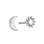 Celestial Light Moon and Sun Silver Stud Earrings showcase a beautifully crafted moon and sun design, embodying spiritual jewelry qualities with meanings of protection and vitality, making it a meaningful accessory for yoga and meditation practices.