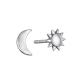 Celestial Light Moon and Sun Silver Stud Earrings showcase a beautifully crafted moon and sun design, embodying spiritual jewelry qualities with meanings of protection and vitality, making it a meaningful accessory for yoga and meditation practices.