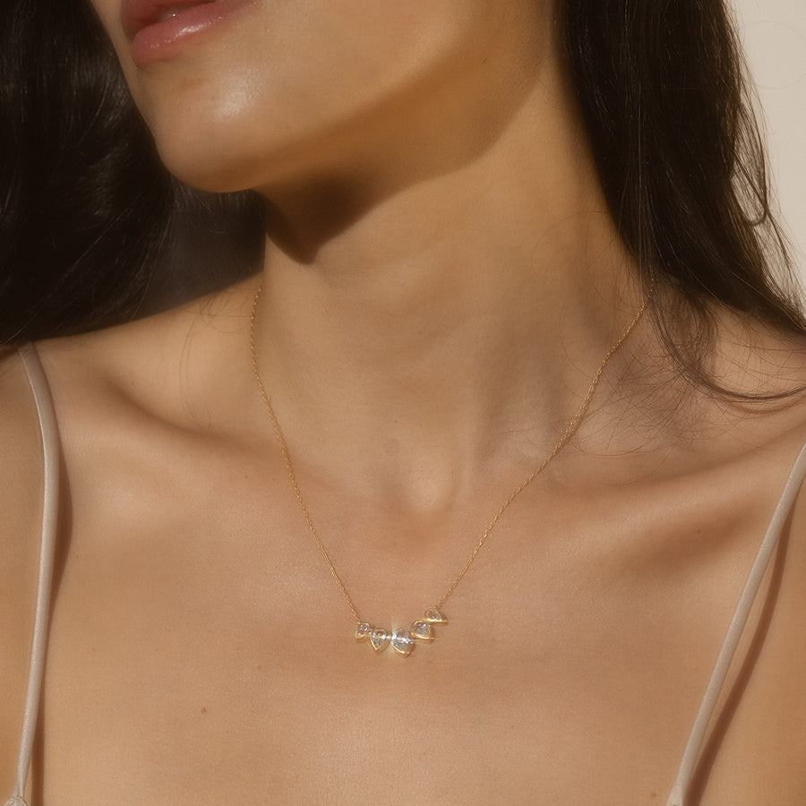 Commence with Clarity White Topaz Lotus Petal Necklace