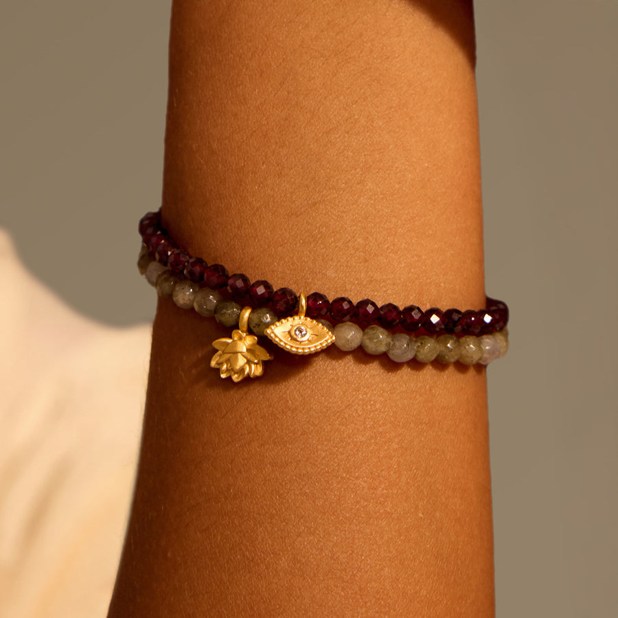 Loving Protection Garnet Evil Eye Bracelet