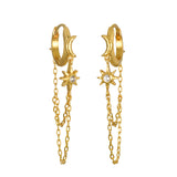 Guided by Starlight Chain Huggie Hoop Earrings