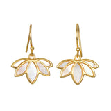 Mother of Pearl Lotus Drop Earrings
