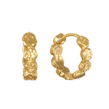 Hammered Huggie Hoops