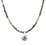 Om Larimar and Moonstone Beaded Necklace