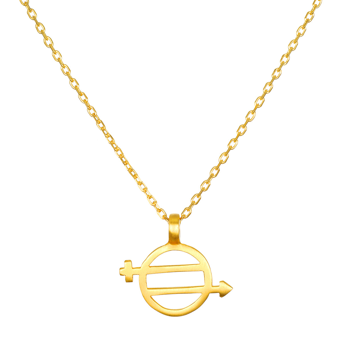 Equal Means Equal - Equality Necklace featuring a gold pendant symbolizing equality, justice, and freedom. This meaningful piece of spiritual jewelry serves as a protective amulet and a mantra for manifestation, perfect for yoga and meditation practices.