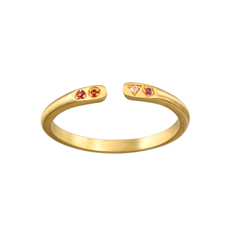 Multistone Thin Band Ring