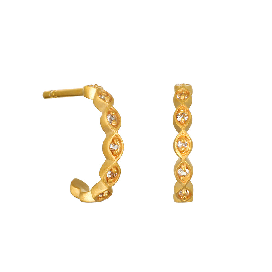 White Topaz Hoop Earrings