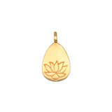 Blooming Lotus Charm featuring an 18kt gold plated design, symbolizing new beginnings and infinite potential. Ideal for spiritual jewelry, this charm serves as a meaningful talisman for meditation and manifestation practices.