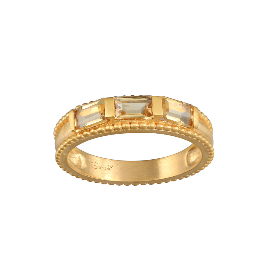 Multi Stone Citrine Gold Ring- Size 7
