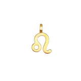 Zodiac Glyph Charm in 18kt gold plate representing Leo, perfect for spiritual jewelry, meditation, and as a talisman. This meaningful piece adds a touch of zodiac inspiration to your collection, ideal for yoga and manifestation.