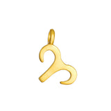 Zodiac Glyph Charm showcasing the Aries symbol in a polished 18kt gold plate design, ideal for spiritual practices, yoga, and as a meaningful piece for zodiac lovers focused on protection and manifestation.