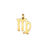 Zodiac Glyph Charm in 18kt gold plate displaying Virgo, designed for spiritual jewelry and meditation. A talisman with profound meaning, this charm embodies the zodiac essence, enhancing your spiritual practice and protection.