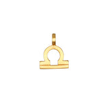 Zodiac Glyph Charm in 18kt gold plate depicting Libra, a beautiful addition to your spiritual jewelry. This charm serves as a talisman for meditation and manifestation, representing zodiac harmony and meaning in your yoga journey.