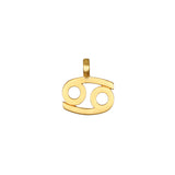 Zodiac Glyph Charm with the Cancer symbol in 18kt gold plate, an exquisite piece for spiritual jewelry and yoga practice, reflecting zodiac insights, meaningful protection, and manifestation energy.