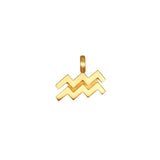Beautifully crafted Zodiac Glyph Charm with the Aquarius design, embodying spiritual themes and meaningful connections for meditation and yoga practices. A perfect talisman for spiritual protection.