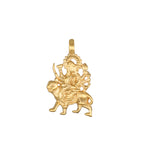 Goddess Durga Charm in 18kt gold plating, symbolizing protection and strength, perfect for spiritual jewelry, meditation, and manifestation. A meaningful addition to any charm collection, embodying the power of yoga and spirituality.