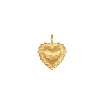 Heart Charm is an 18kt gold plated puffy heart charm symbolizing love and compassion, perfect for personalized spiritual jewelry and meditation practices. This talisman enhances your yoga and manifestation rituals with meaningful protection, embodying the essence of the sun and moon.