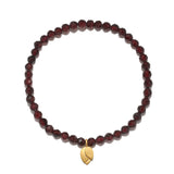 Strength in Bloom Garnet Lotus Stretch Bracelet