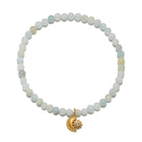 Calm Confidence Aquamarine Moon Stretch Bracelet